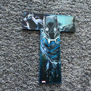 MARVEL Lenticular Letter Wood Wall Decor (T), Black Panther, Open Road Brands
